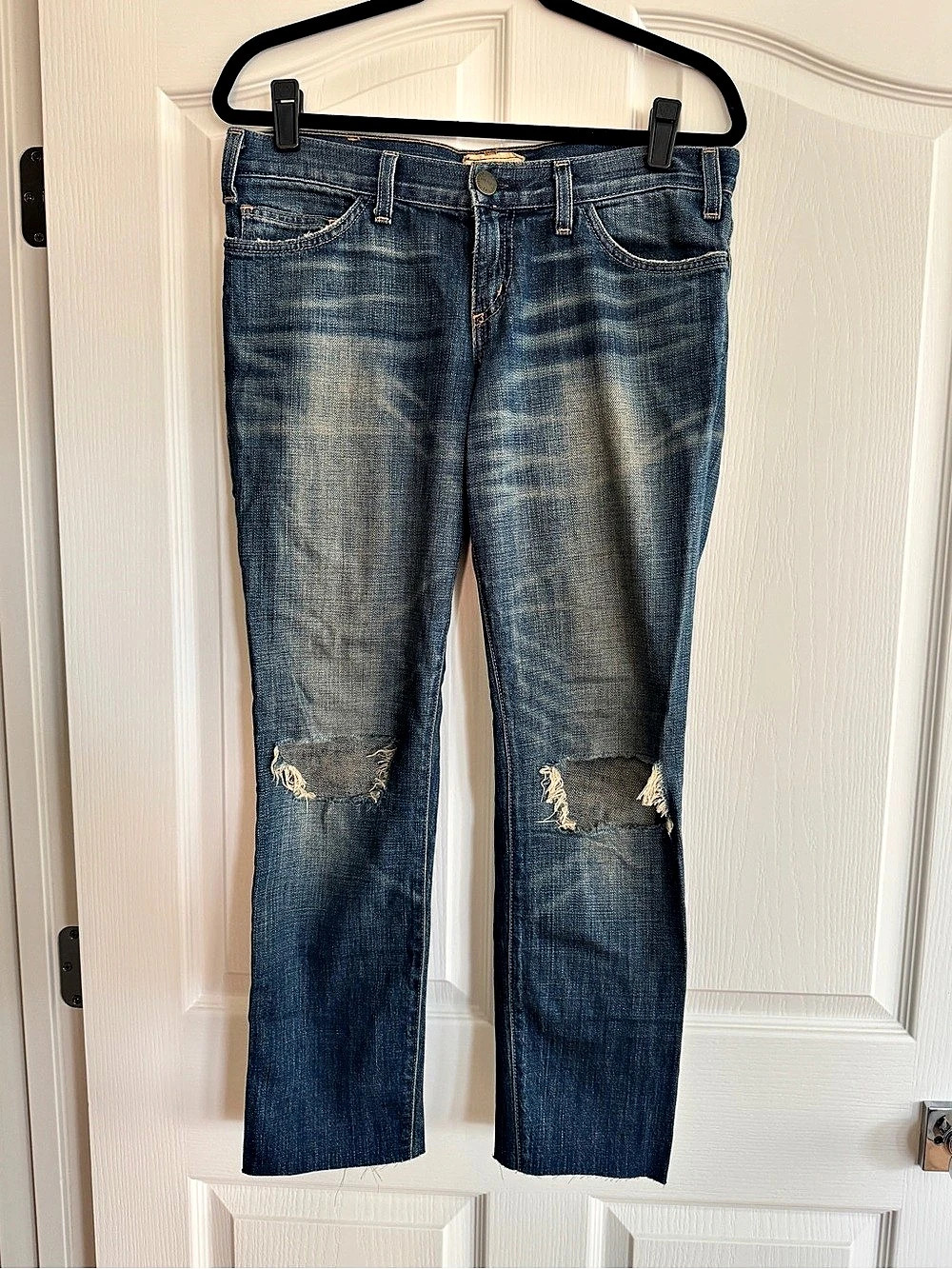 Current/Elliott Distressed Skinny Jeans in Blue Size 28